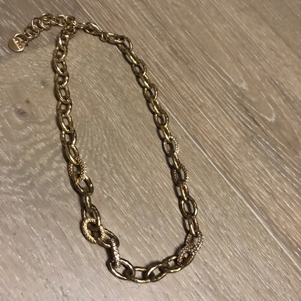 Stella and dot gold chain pave accents